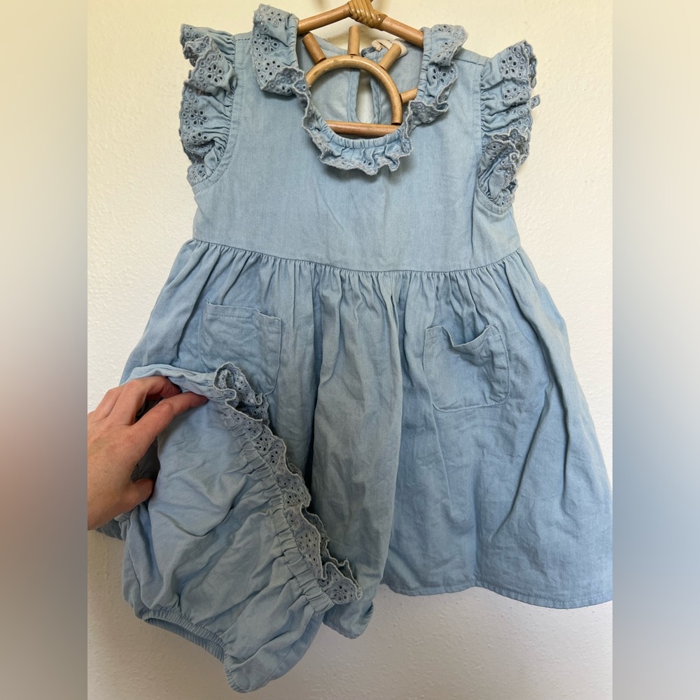 Quincy Mae Sophie Dress Chambray - Picture 3 of 3